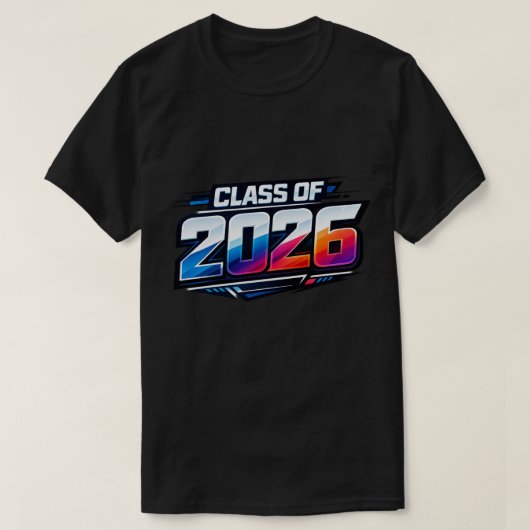 2026年度 クラス 大胆なモダン タイポグラフィ Tシャツ (デザイン正面)