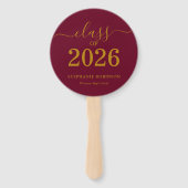 2026年度 ゴールド マルーン 卒業式扇子 ハンドファン (裏面)