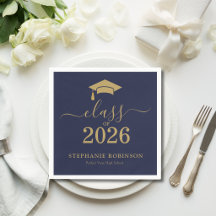 2026年度 ネイビーブルー ゴールド 卒業パーティー