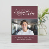 2026年度 バーガンディークラス 卒業式 スクリプト フォト 卒業のお祝い 招待状 (スタンド正面)