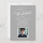 2026年度 バーガンディークラス 卒業式 スクリプト フォト 卒業のお祝い 招待状 (裏面)