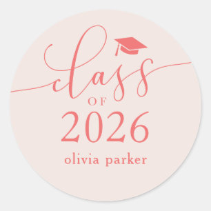 2026年度 ピンク 卒業パーティー プレゼント ラウンドシール