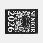 2026年度 フラワー 花 シニア 卒業式 フリースブランケット (正面(横))