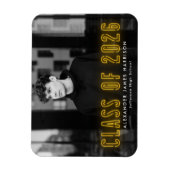 2026年度 モダンイエロー ネオン 卒業写真 マグネット (縦)