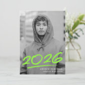 2026年度 ライムグリーン クラス 写真 卒業のお知らせ 案内状 (スタンド正面)