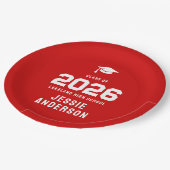 2026年度 卒業デザイン 大胆な赤 ペーパープレート (アングル)