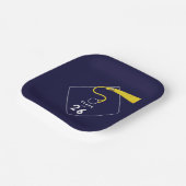 2026年度 卒業式 ネイビーブルー パーティー ペーパープレート (傾斜あり)