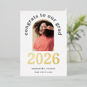 2026年度 卒業 写真 アーチ型 本物の金箔 アナウンスメント (立ち正面)