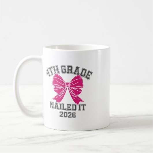 2026年度 小学校4年生 卒業式 リボン _1 コーヒーマグカップ (左)