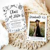 2026年度 手描きの卒業パーティー 招待状