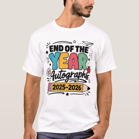 2026年度 最終登校日・年度末のサイン Tシャツ (正面)