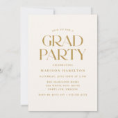 2026年度 現代的なゴールド写真 卒業パーティー 招待状 (裏面)