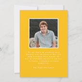 2026年度 現代的な黄色の2枚写真 卒業のお知らせ 案内状 (裏面)