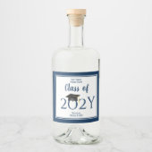 2026年度 紺色 エレガントな卒業パーティー リキュールボトルラベル (正面)