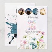 2026年度　複数写真 卒業発表 招待状 (正面/裏面)