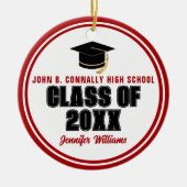 2026年度 赤いクラス 卒業記念 クリスマス セラミックオーナメント (正面)