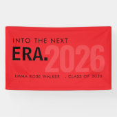 2026年度 赤い現代的な時代の卒業バナー 横断幕 (横)