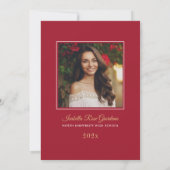 2026年度 赤と金の卒業パーティー写真 招待状 (裏面)