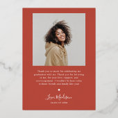 2026年度 赤のアーチフレーム 卒業式 箔招待状 (裏面)