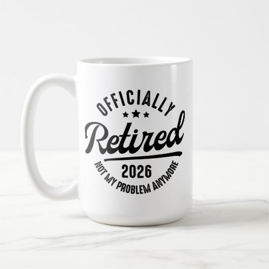 2026年引退しました おもしろ定年退職 コーヒーマグカップ (左)