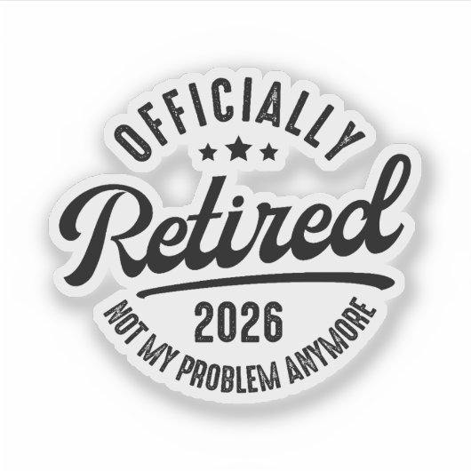 2026年引退しました おもしろ定年退職 シール (正面)