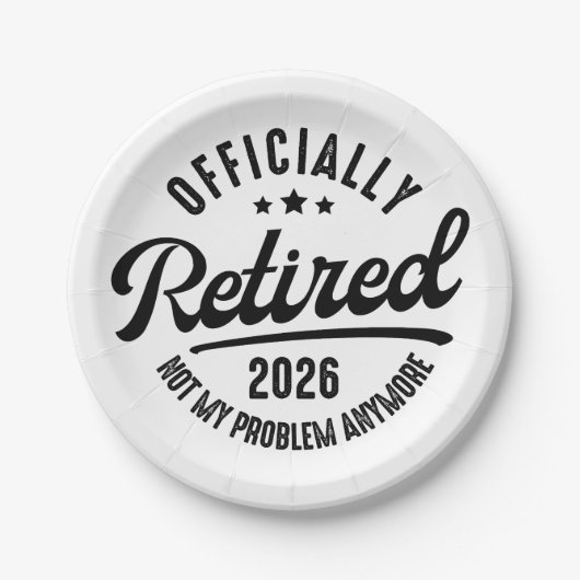 2026年引退しました おもしろ定年退職 ペーパープレート (正面)