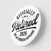 2026年引退しました おもしろ定年退職 ラウンド壁時計 (傾斜)