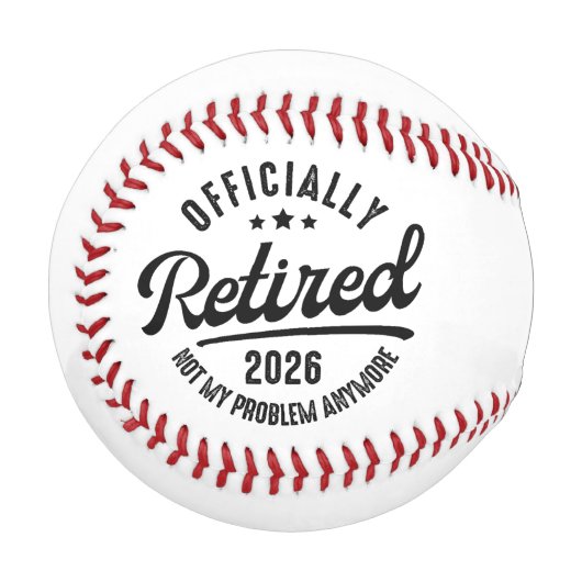 2026年引退しました おもしろ定年退職 野球ボール (正面左)
