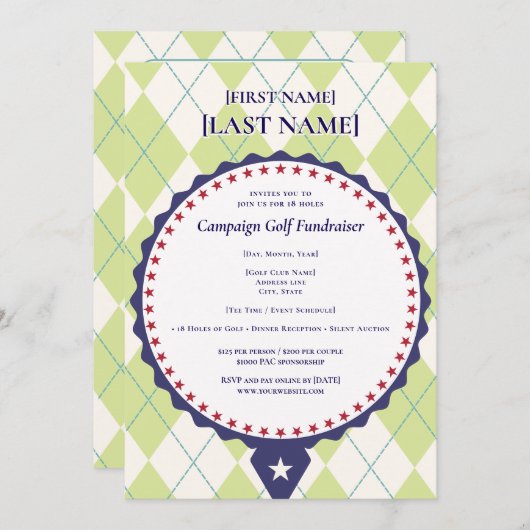 2026年政治候補ゴルフスクランブル資金調達者 招待状 (正面/裏面)