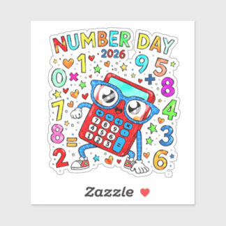 2026年数字の日 かわいい数学ステッカー 子供用 シール