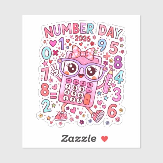 2026年数字の日 かわいい数学ステッカー 子供用 シール (シート)