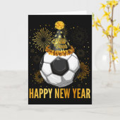 2026年新しい年を祝うサッカーパーティーハット 大晦日 カード (黄色い花)