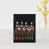 2026年新しい年 馬ロチーム 面白いSrtラバー カード (黄色い花)