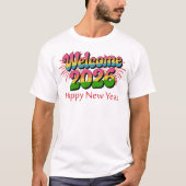 2026年新年あけましておめでとうございます Tシャツ (正面)