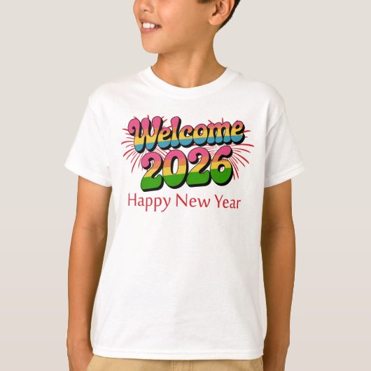 2026年新年あけましておめでとうございます Tシャツ (正面)