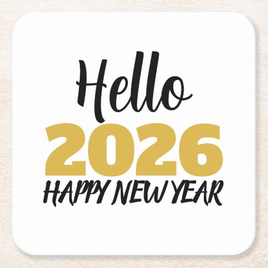 2026年新年あけましておめでとう スクエアペーパーコースター (正面)