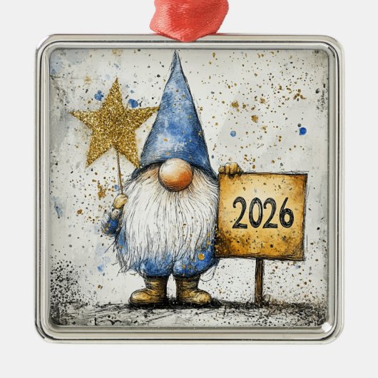 2026年新年あけましておめでとう メタルオーナメント (正面)