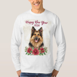 2026年新年あけましておめとうございます ドッグ ロングスリーブTシャツ Tシャツ