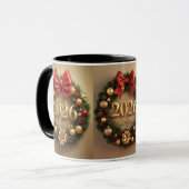 2026年新年あたたかなリースのマグカップ マグカップ (正面左)
