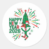 2026年新年おめでとうございます ラウンドシール (正面)