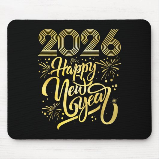 2026年新年おめでとう花火 マウスパッド (正面)