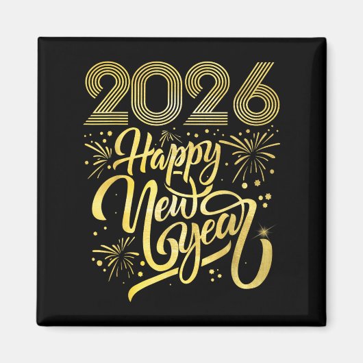 2026年新年おめでとう花火 マグネット (正面)