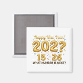 2026年新年おめでとう金色風船ロジックパズルマグネット マグネット (正面/裏面)
