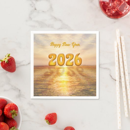 2026年新年おめでとう (カスタマイズ可能) スタンダードカクテルナプキン (インサイチュ)