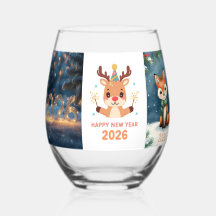 2026年新年おめでとう キツネとトナカイ