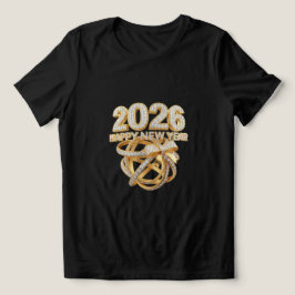 2026年新年おめでとう グリッターTシャツ レディース トライブレンドTシャツ