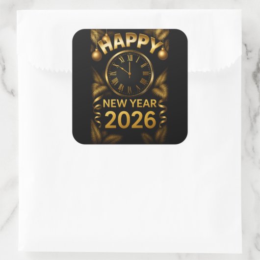 「2026年新年おめでとう」 スクエアシール (バッグ)