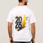 2026年新年おめでとう モダン ゴールド エレガント 慶祝 Tシャツ (裏面)