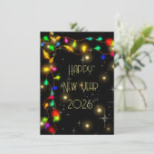 2026年新年おめでとう、星と照明ガーランド シーズンカード (スタンド正面)