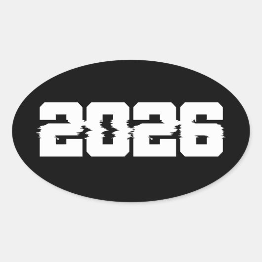 2026年新年おめでとう 楕円形シール (正面)